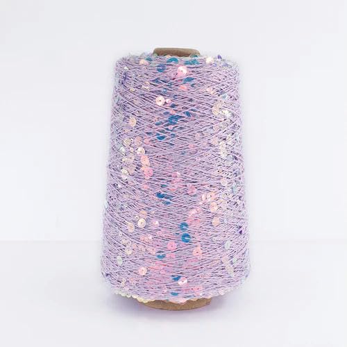 Sequin Sparkle Strickgarn, 500 g mehrfarbiges Baumwollgarn mit Glitzer-Pailletten for Stricken und Häkeln(DLP5) von PXAMORTEL