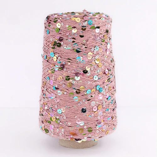 Sequin Sparkle Strickgarn, 500 g mehrfarbiges Baumwollgarn mit Glitzer-Pailletten for Stricken und Häkeln(DLP7) von PXAMORTEL