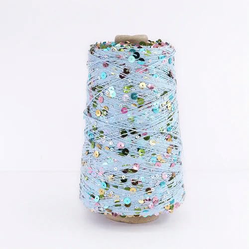 Sequin Sparkle Strickgarn, 500 g mehrfarbiges Baumwollgarn mit Glitzer-Pailletten for Stricken und Häkeln(DLP8) von PXAMORTEL