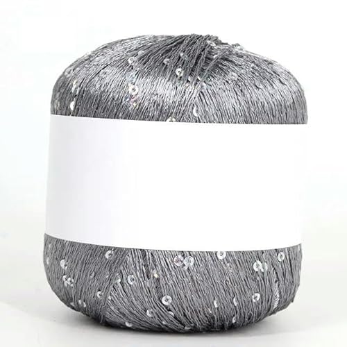 Sequin Sparkle Strickgarn, 50g Polyester Pailletten Glitter Stricken Und Häkeln Garn 265m Multicolor(65) von PXAMORTEL