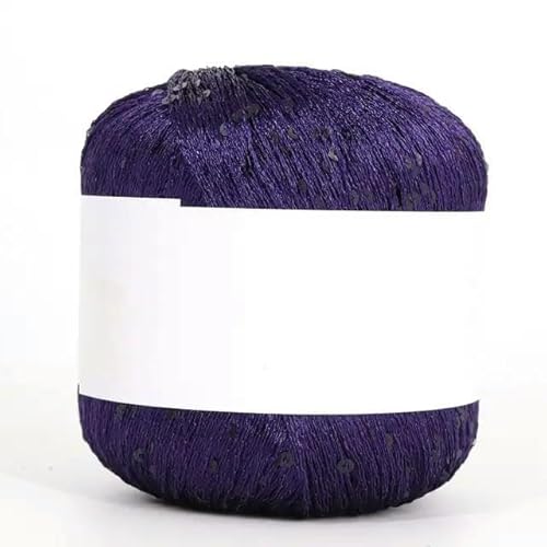 Sequin Sparkle Strickgarn, 50g Polyester Pailletten Glitter Stricken Und Häkeln Garn 265m Multicolor(LH009) von PXAMORTEL
