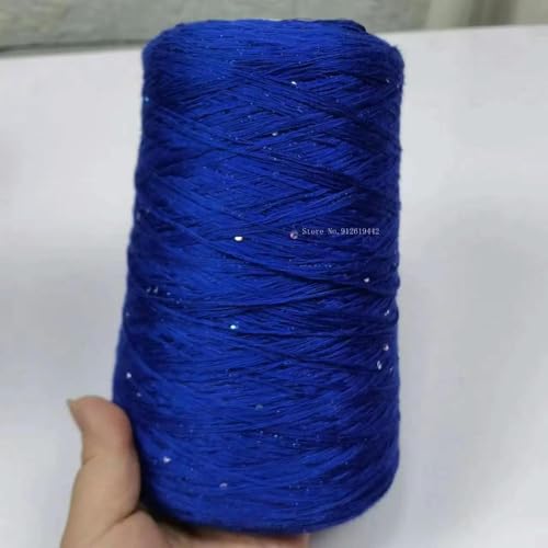 Sequin Sparkle Strickgarn, Baumwoll-Acryl-Seiden-Mischgarn 500g Multicolor for das Handstricken(Blue) von PXAMORTEL