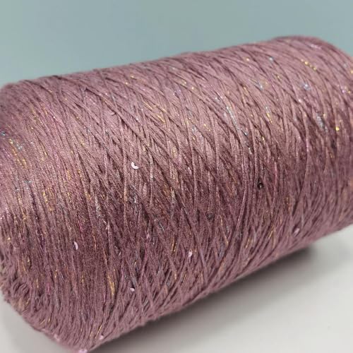 Sequin Sparkle Strickgarn, Baumwoll-Acryl-Seiden-Mischgarn 500g Multicolor for das Handstricken(Colorful Purple) von PXAMORTEL