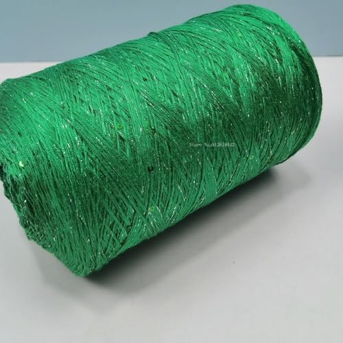 Sequin Sparkle Strickgarn, Baumwoll-Acryl-Seiden-Mischgarn 500g Multicolor for das Handstricken(Emerald) von PXAMORTEL