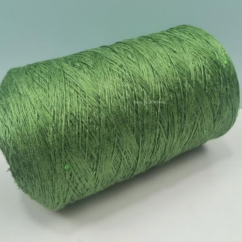 Sequin Sparkle Strickgarn, Baumwoll-Acryl-Seiden-Mischgarn 500g Multicolor for das Handstricken(Emerald Green) von PXAMORTEL