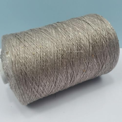 Sequin Sparkle Strickgarn, Baumwoll-Acryl-Seiden-Mischgarn 500g Multicolor for das Handstricken(Khaki) von PXAMORTEL