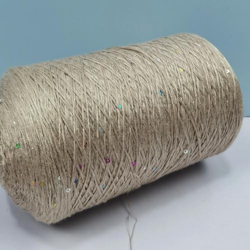 Sequin Sparkle Strickgarn, Baumwoll-Acryl-Seiden-Mischgarn 500g Multicolor for das Handstricken(Milk Color) von PXAMORTEL