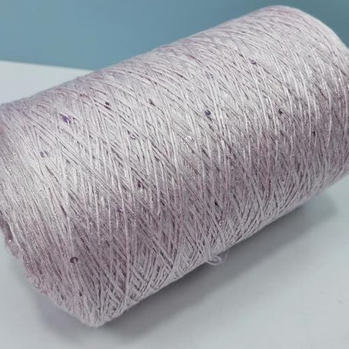Sequin Sparkle Strickgarn, Baumwoll-Acryl-Seiden-Mischgarn 500g Multicolor for das Handstricken(Pink Purple) von PXAMORTEL
