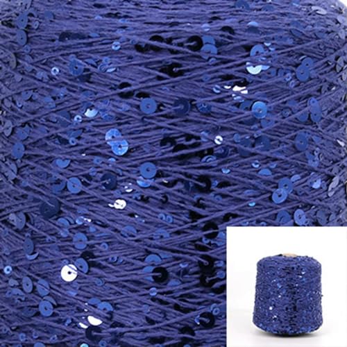 Sequin Sparkle Strickgarn, Baumwoll-Paillettengarn, 50 g, Strang, mehrfarbig, 6 mm, 3 mm, for Handstricken, DIY(Aj005) von PXAMORTEL