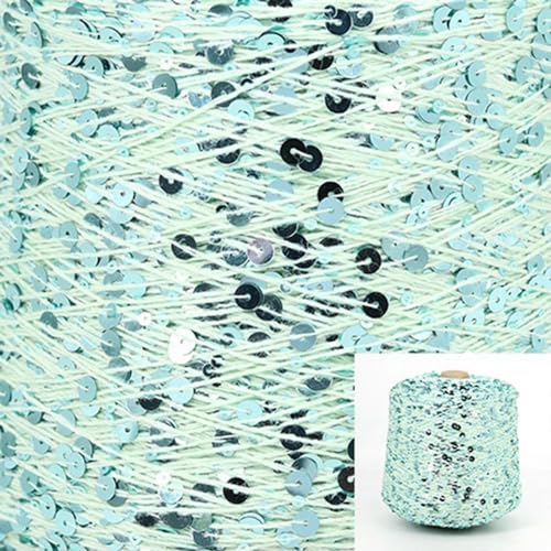 Sequin Sparkle Strickgarn, Baumwoll-Paillettengarn, 50 g, Strang, mehrfarbig, 6 mm, 3 mm, for Handstricken, DIY(Aj037) von PXAMORTEL