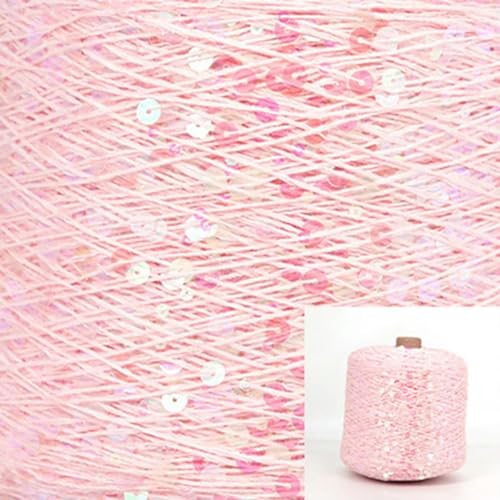Sequin Sparkle Strickgarn, Baumwoll-Paillettengarn, 50 g, Strang, mehrfarbig, 6 mm, 3 mm, for Handstricken, DIY(Aj043) von PXAMORTEL