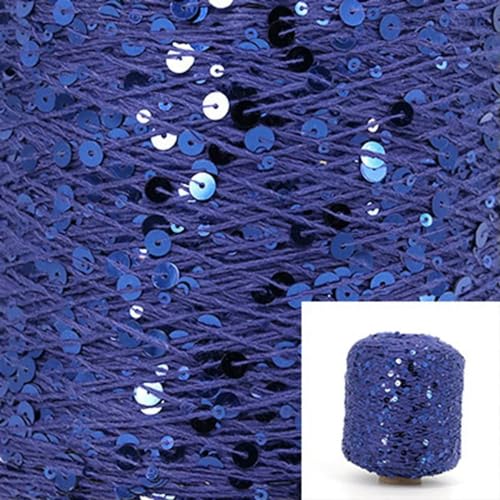 Sequin Sparkle Strickgarn, Baumwoll-Paillettengarn, 50 g, Strang, mehrfarbig, 6 mm, 3 mm, for Handstricken, DIY(Aj054) von PXAMORTEL