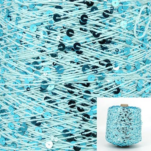 Sequin Sparkle Strickgarn, Baumwoll-Paillettengarn, 50 g, Strang, mehrfarbig, 6 mm, 3 mm, for Handstricken, DIY(Aj061) von PXAMORTEL