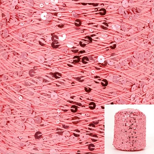 Sequin Sparkle Strickgarn, Baumwoll-Paillettengarn, 50 g, Strang, mehrfarbig, 6 mm, 3 mm, for Handstricken, DIY(Aj078) von PXAMORTEL
