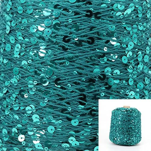Sequin Sparkle Strickgarn, Baumwoll-Paillettengarn, 50 g, Strang, mehrfarbig, 6 mm, 3 mm, for Handstricken, DIY(Aj080) von PXAMORTEL