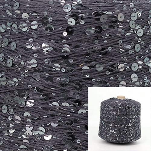 Sequin Sparkle Strickgarn, Baumwoll-Paillettengarn, 50 g, Strang, mehrfarbig, 6 mm, 3 mm, for Handstricken, DIY(Aj086) von PXAMORTEL