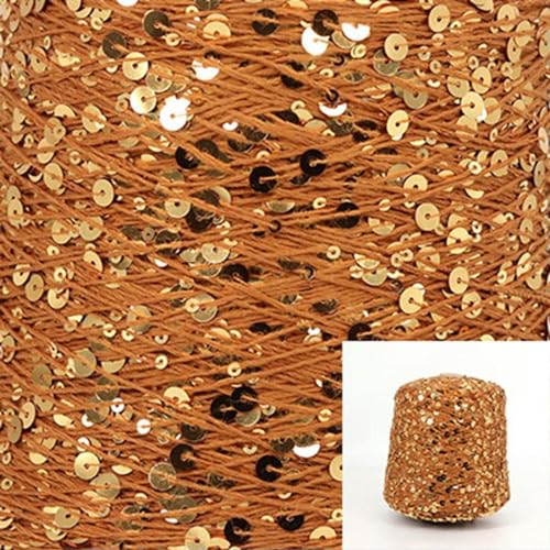 Sequin Sparkle Strickgarn, Baumwoll-Paillettengarn, 50 g, Strang, mehrfarbig, 6 mm, 3 mm, for Handstricken, DIY(Aj095) von PXAMORTEL