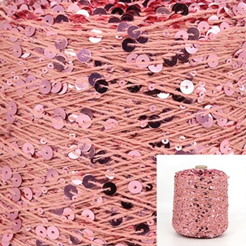 Sequin Sparkle Strickgarn, Baumwoll-Paillettengarn, 50 g, Strang, mehrfarbig, 6 mm, 3 mm, for Handstricken, DIY(Aj098) von PXAMORTEL