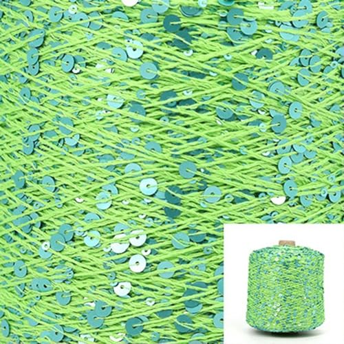 Sequin Sparkle Strickgarn, Baumwoll-Paillettengarn, 50 g, Strang, mehrfarbig, 6 mm, 3 mm, for Handstricken, DIY(Aj115) von PXAMORTEL