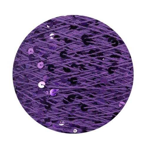 Sequin Sparkle Strickgarn, Baumwoll-Strickgarn, 50 g, 140 m, mehrfarbige Pailletten, 3 mm, 6 mm, for Handstricken, DIY(Aj027) von PXAMORTEL