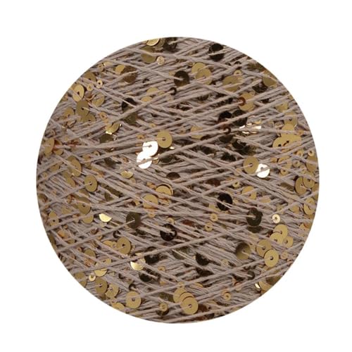 Sequin Sparkle Strickgarn, Baumwoll-Strickgarn, 50 g, 140 m, mehrfarbige Pailletten, 3 mm, 6 mm, for Handstricken, DIY(Aj050) von PXAMORTEL