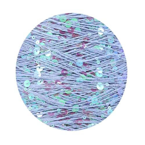 Sequin Sparkle Strickgarn, Baumwoll-Strickgarn, 50 g, 140 m, mehrfarbige Pailletten, 3 mm, 6 mm, for Handstricken, DIY(Aj069) von PXAMORTEL