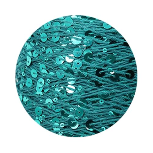 Sequin Sparkle Strickgarn, Baumwoll-Strickgarn, 50 g, 140 m, mehrfarbige Pailletten, 3 mm, 6 mm, for Handstricken, DIY(Aj080) von PXAMORTEL