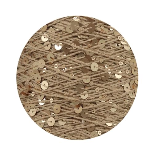 Sequin Sparkle Strickgarn, Baumwoll-Strickgarn, 50 g, 140 m, mehrfarbige Pailletten, 3 mm, 6 mm, for Handstricken, DIY(Aj108) von PXAMORTEL