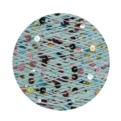 Sequin Sparkle Strickgarn, Baumwoll-Strickgarn, 50 g, 140 m, mehrfarbige Pailletten, 3 mm, 6 mm, for Handstricken, DIY(Aj137x) von PXAMORTEL