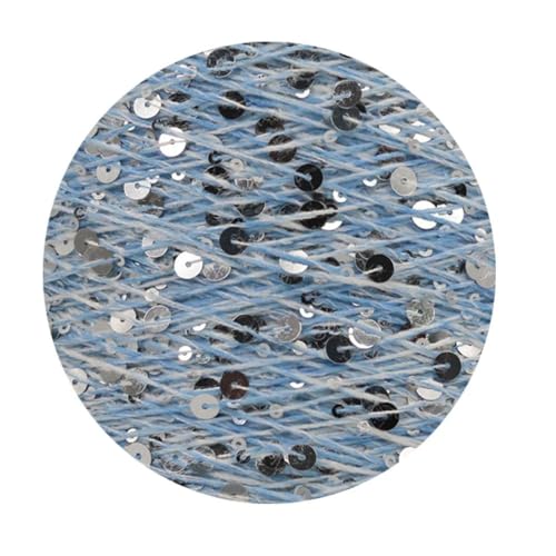 Sequin Sparkle Strickgarn, Baumwoll-Strickgarn, 50 g, 140 m, mehrfarbige Pailletten, 3 mm, 6 mm, for Handstricken, DIY(Aw009) von PXAMORTEL