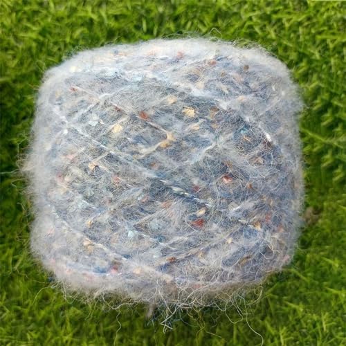 Sequin Sparkle Strickgarn, Gemischtes Mohair-Pailletten-Häkel-Strickgarn, 50 g, mehrfarbig, for Schals, Pullover, Hüte, Taschen(3) von PXAMORTEL