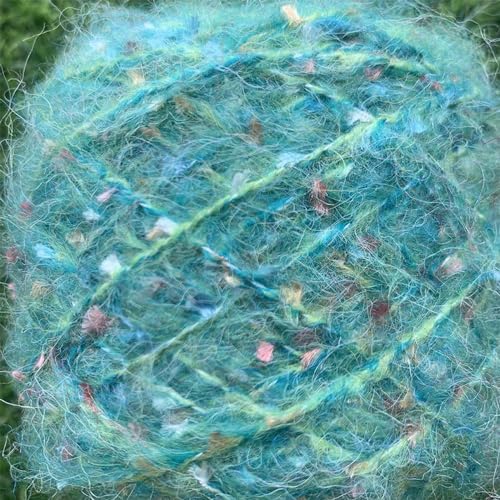 Sequin Sparkle Strickgarn, Gemischtes Mohair-Pailletten-Häkel-Strickgarn, 50 g, mehrfarbig, for Schals, Pullover, Hüte, Taschen(5) von PXAMORTEL