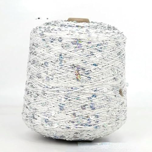 Sequin Sparkle Strickgarn, Mehrfarbiges 50 g Pailletten-Glitzergarn for Stricken, Häkeln, Basteln, DIY(19) von PXAMORTEL