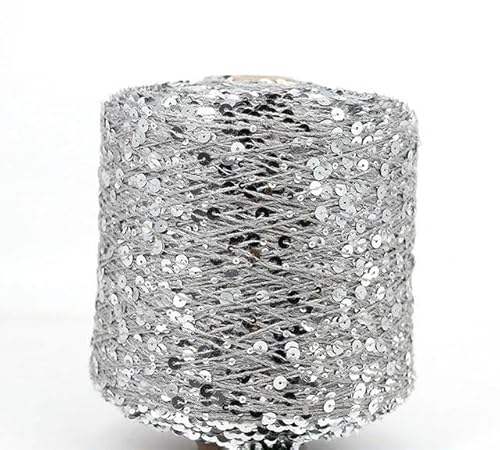 Sequin Sparkle Strickgarn, Mehrfarbiges Pailletten-Glitzergarn, 50 g, for Stricken und Häkeln(104) von PXAMORTEL