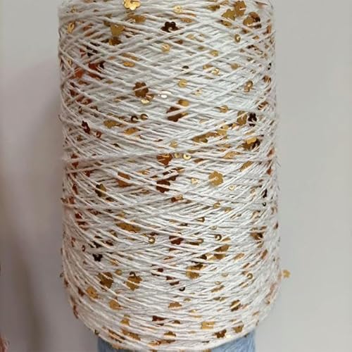 Sequin Sparkle Strickgarn, Pailletten-Baumwollgarn, 250 g, 750 m, mehrfarbig, 6 mm und 3 mm, DIY-Stricken(12) von PXAMORTEL