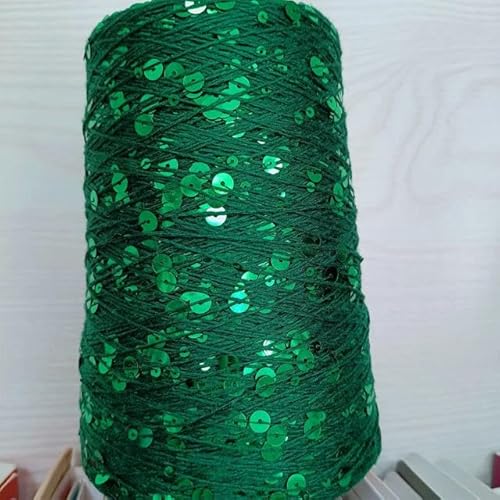 Sequin Sparkle Strickgarn, Pailletten-Baumwollgarn, 250 g, 750 m, mehrfarbig, 6 mm und 3 mm, DIY-Stricken(13) von PXAMORTEL