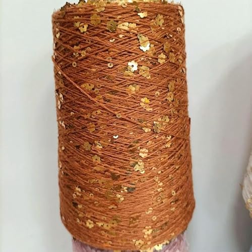 Sequin Sparkle Strickgarn, Pailletten-Baumwollgarn, 250 g, 750 m, mehrfarbig, 6 mm und 3 mm, DIY-Stricken(16) von PXAMORTEL