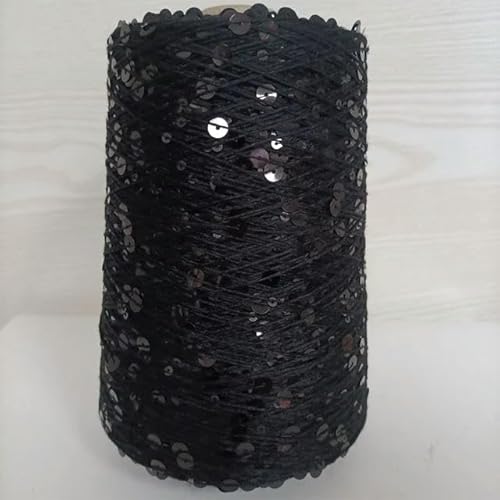Sequin Sparkle Strickgarn, Pailletten-Baumwollgarn, 250 g, 750 m, mehrfarbig, 6 mm und 3 mm, DIY-Stricken(20) von PXAMORTEL