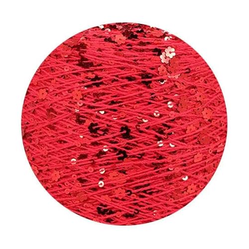 Sequin Sparkle Strickgarn, Pailletten-Baumwollgarn, 50 g, 140 m, 3 mm, 6 mm, Pailletten, mehrfarbig, for Handstricken, DIY(AJ003) von PXAMORTEL