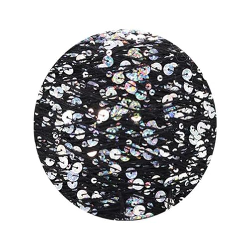 Sequin Sparkle Strickgarn, Pailletten-Baumwollgarn, 50 g, 140 m, 3 mm, 6 mm, Pailletten, mehrfarbig, for Handstricken, DIY(AJ006) von PXAMORTEL