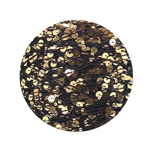 Sequin Sparkle Strickgarn, Pailletten-Baumwollgarn, 50 g, 140 m, 3 mm, 6 mm, Pailletten, mehrfarbig, for Handstricken, DIY(AJ009) von PXAMORTEL