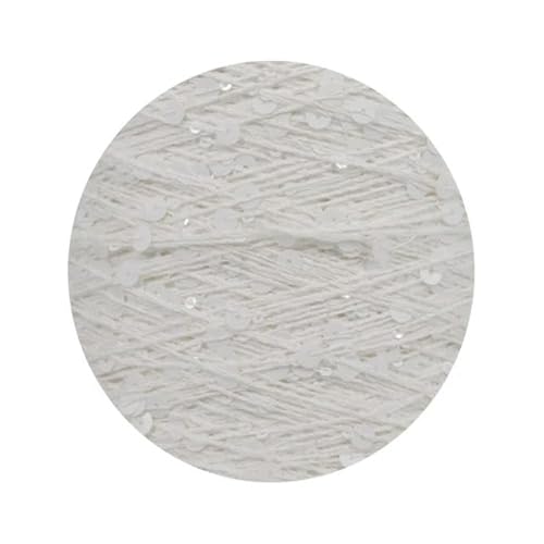 Sequin Sparkle Strickgarn, Pailletten-Baumwollgarn, 50 g, 140 m, 3 mm, 6 mm, Pailletten, mehrfarbig, for Handstricken, DIY(AJ023) von PXAMORTEL