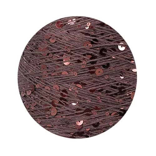 Sequin Sparkle Strickgarn, Pailletten-Baumwollgarn, 50 g, 140 m, 3 mm, 6 mm, Pailletten, mehrfarbig, for Handstricken, DIY(AJ026) von PXAMORTEL
