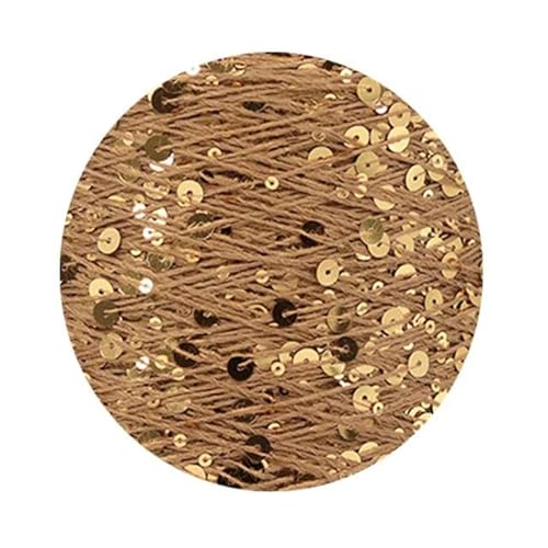 Sequin Sparkle Strickgarn, Pailletten-Baumwollgarn, 50 g, 140 m, 3 mm, 6 mm, Pailletten, mehrfarbig, for Handstricken, DIY(AJ033) von PXAMORTEL