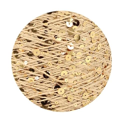 Sequin Sparkle Strickgarn, Pailletten-Baumwollgarn, 50 g, 140 m, 3 mm, 6 mm, Pailletten, mehrfarbig, for Handstricken, DIY(AJ034) von PXAMORTEL