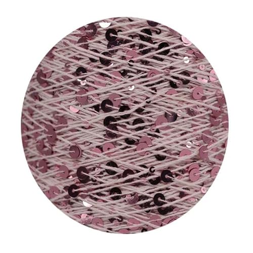 Sequin Sparkle Strickgarn, Pailletten-Baumwollgarn, 50 g, 140 m, 3 mm, 6 mm, Pailletten, mehrfarbig, for Handstricken, DIY(AJ040) von PXAMORTEL