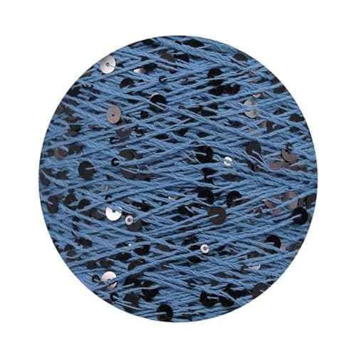 Sequin Sparkle Strickgarn, Pailletten-Baumwollgarn, 50 g, 140 m, 3 mm, 6 mm, Pailletten, mehrfarbig, for Handstricken, DIY(AJ046) von PXAMORTEL