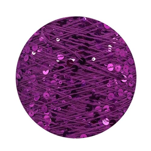 Sequin Sparkle Strickgarn, Pailletten-Baumwollgarn, 50 g, 140 m, 3 mm, 6 mm, Pailletten, mehrfarbig, for Handstricken, DIY(AJ047) von PXAMORTEL
