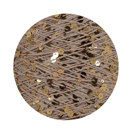 Sequin Sparkle Strickgarn, Pailletten-Baumwollgarn, 50 g, 140 m, 3 mm, 6 mm, Pailletten, mehrfarbig, for Handstricken, DIY(AJ050) von PXAMORTEL