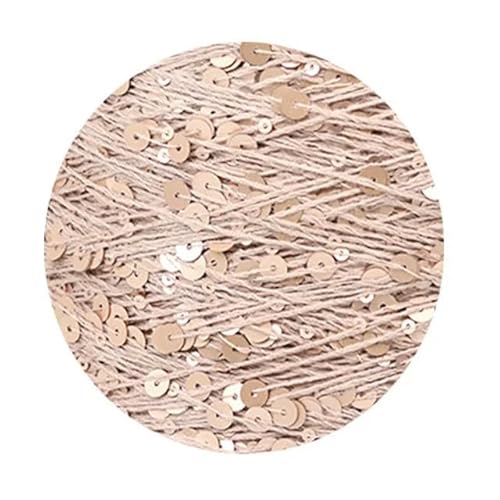 Sequin Sparkle Strickgarn, Pailletten-Baumwollgarn, 50 g, 140 m, 3 mm, 6 mm, Pailletten, mehrfarbig, for Handstricken, DIY(AJ052) von PXAMORTEL